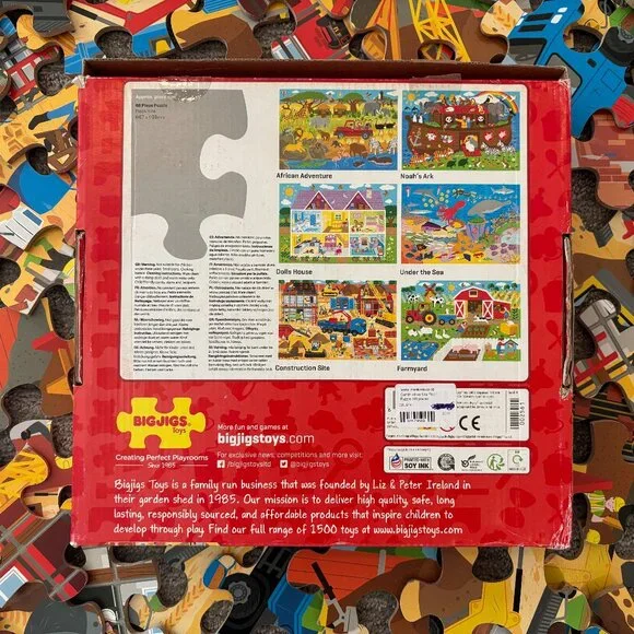 Toddler Puzzle - Wooden Floor Puzzle - 48 Pieces - Construction Site with Trucks - Picture 3 of 4